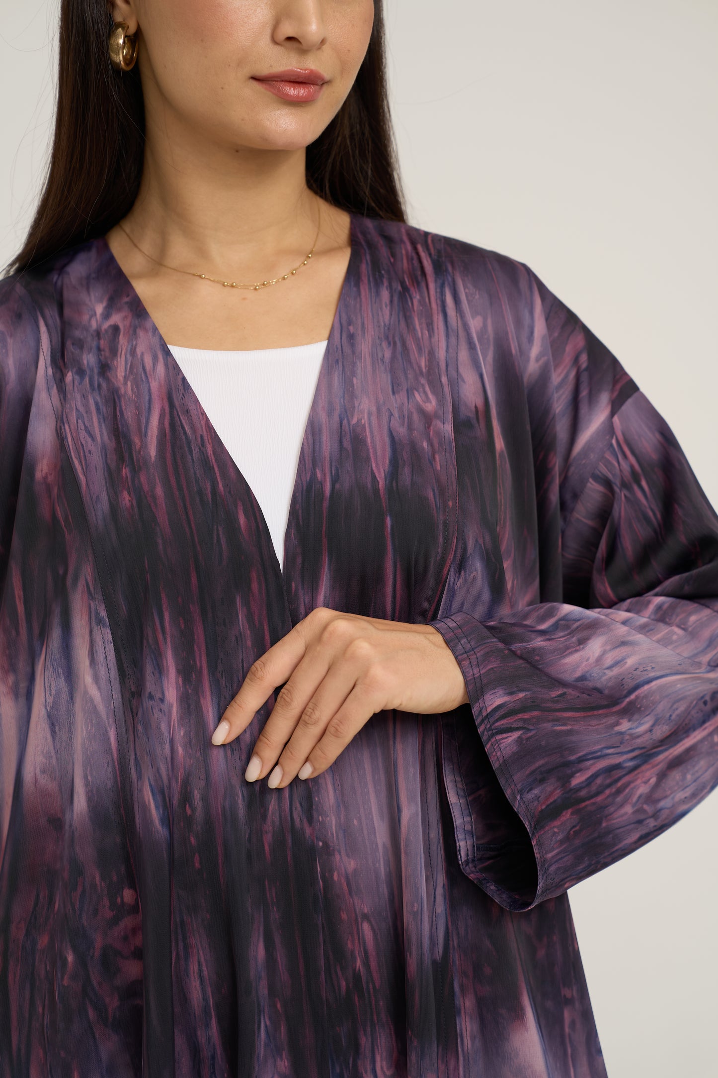 Printed Light Crepe Abaya