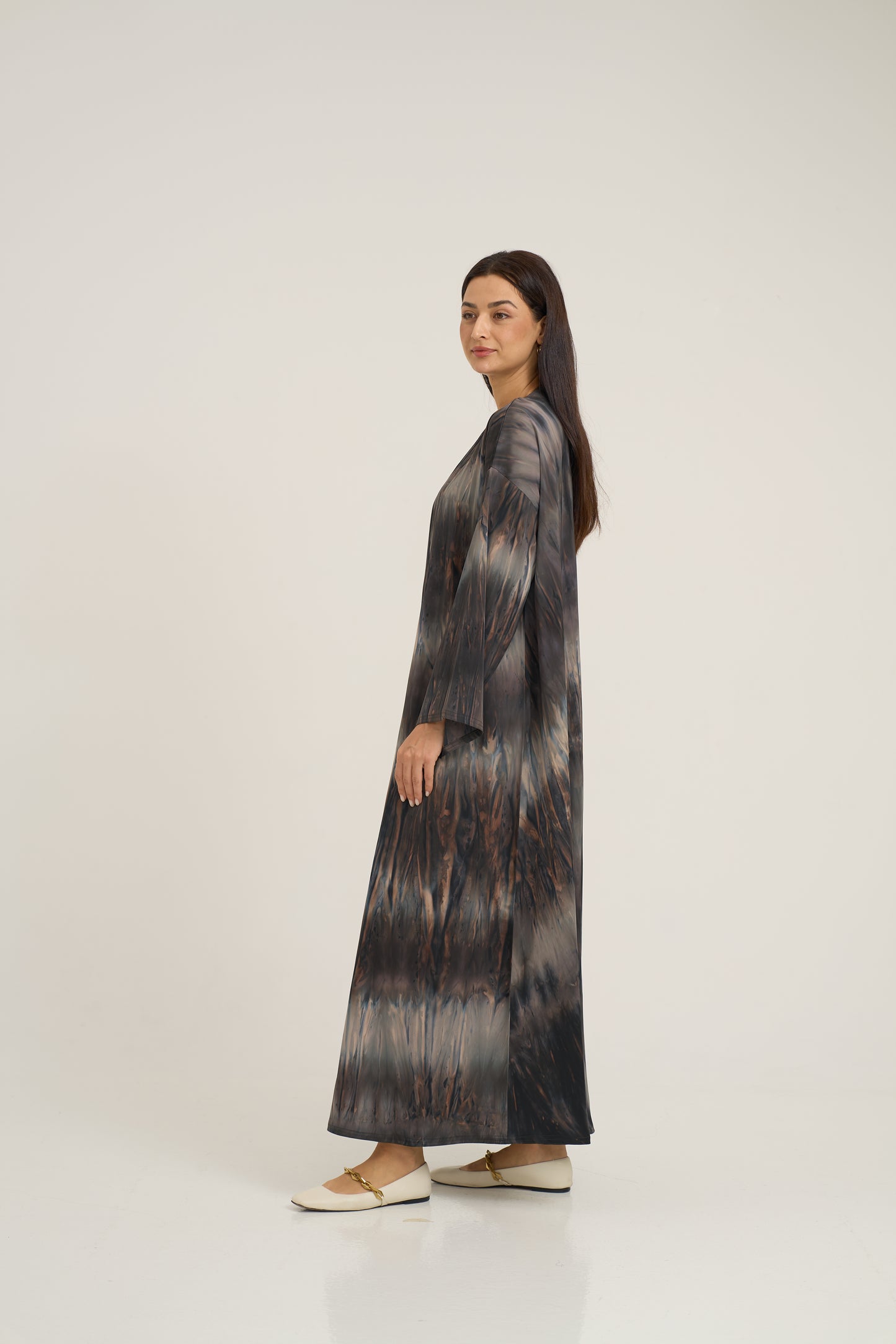 Printed Light Crepe Abaya