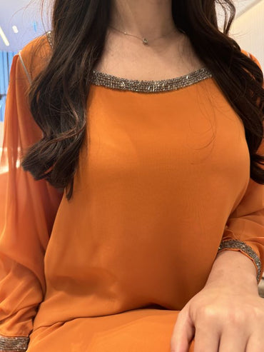 2 Pc Chiffon Handmade Embroidery