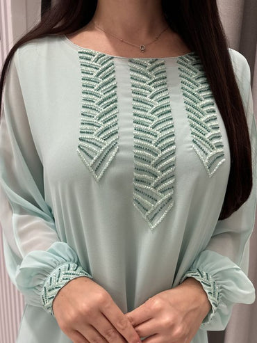 2 Pc Chiffon Handmade Embroidery