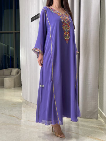 Chiffon M5awar embroidery