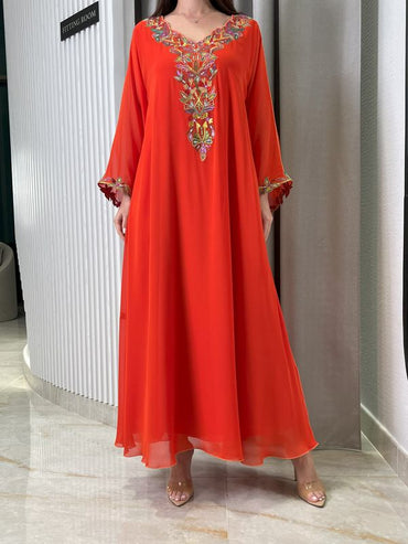 Chiffon M5awar embroidery