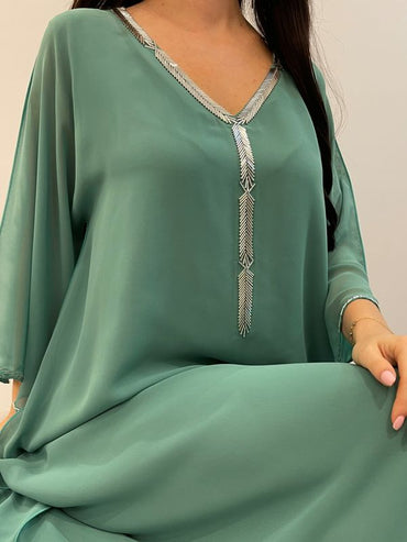 2 Pc Chiffon Handmade Embroidery