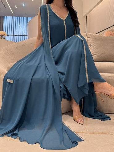 2 Pc Chiffon Handmade Embroidery