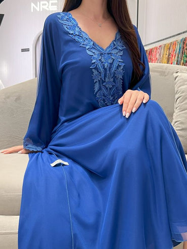 Double Chiffon+Tulle M5awar embroidery