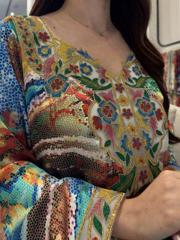 Pure Silk M5awar embroidery