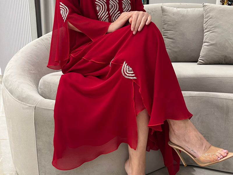 2 Pc Chiffon Handmade Embroidery