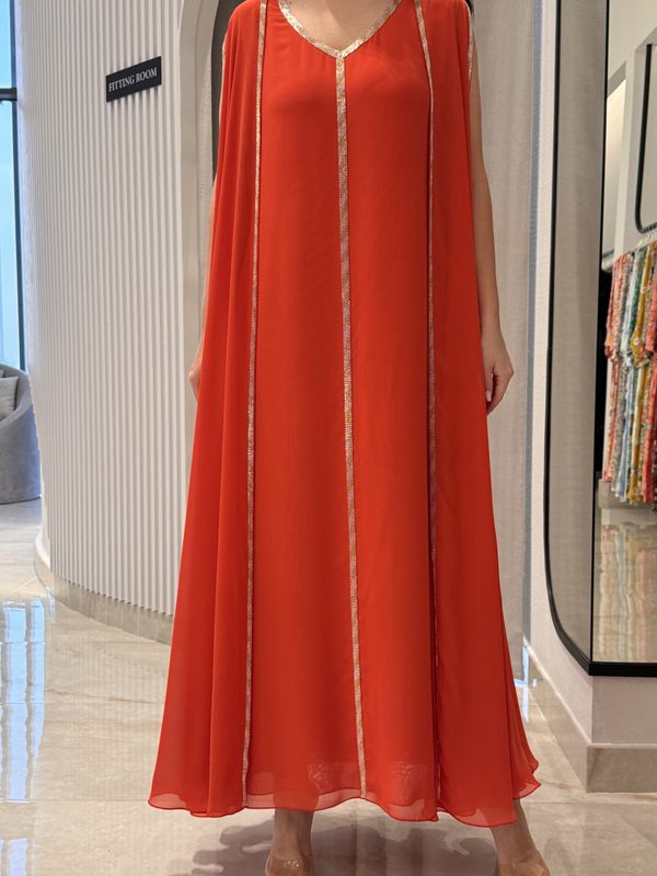 قطعتان من الشيفون المطرز يدوياً