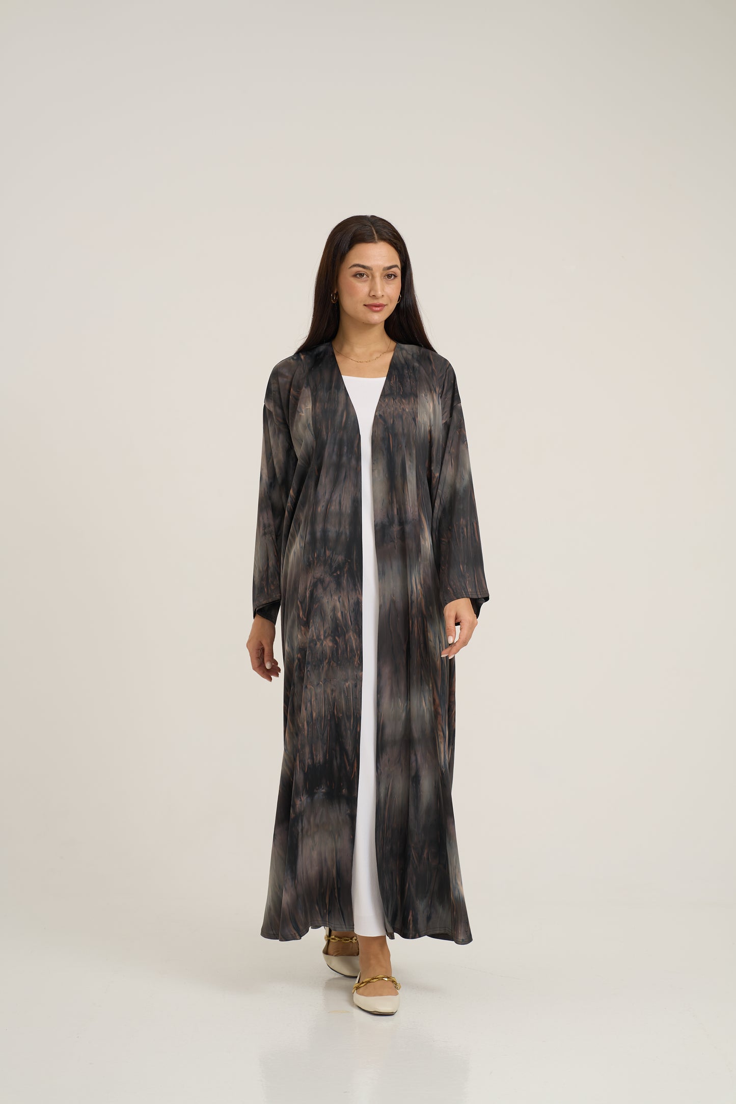 Printed Light Crepe Abaya