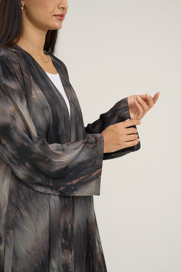 Printed Light Crepe Abaya