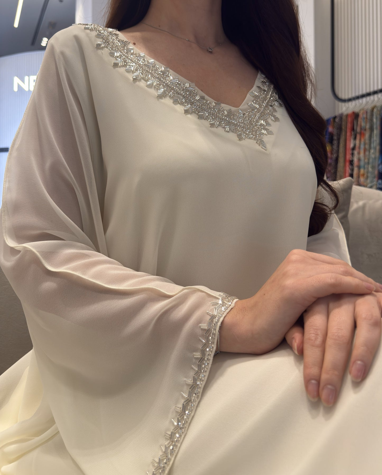 2 Pc Chiffon Handmade Embroidery