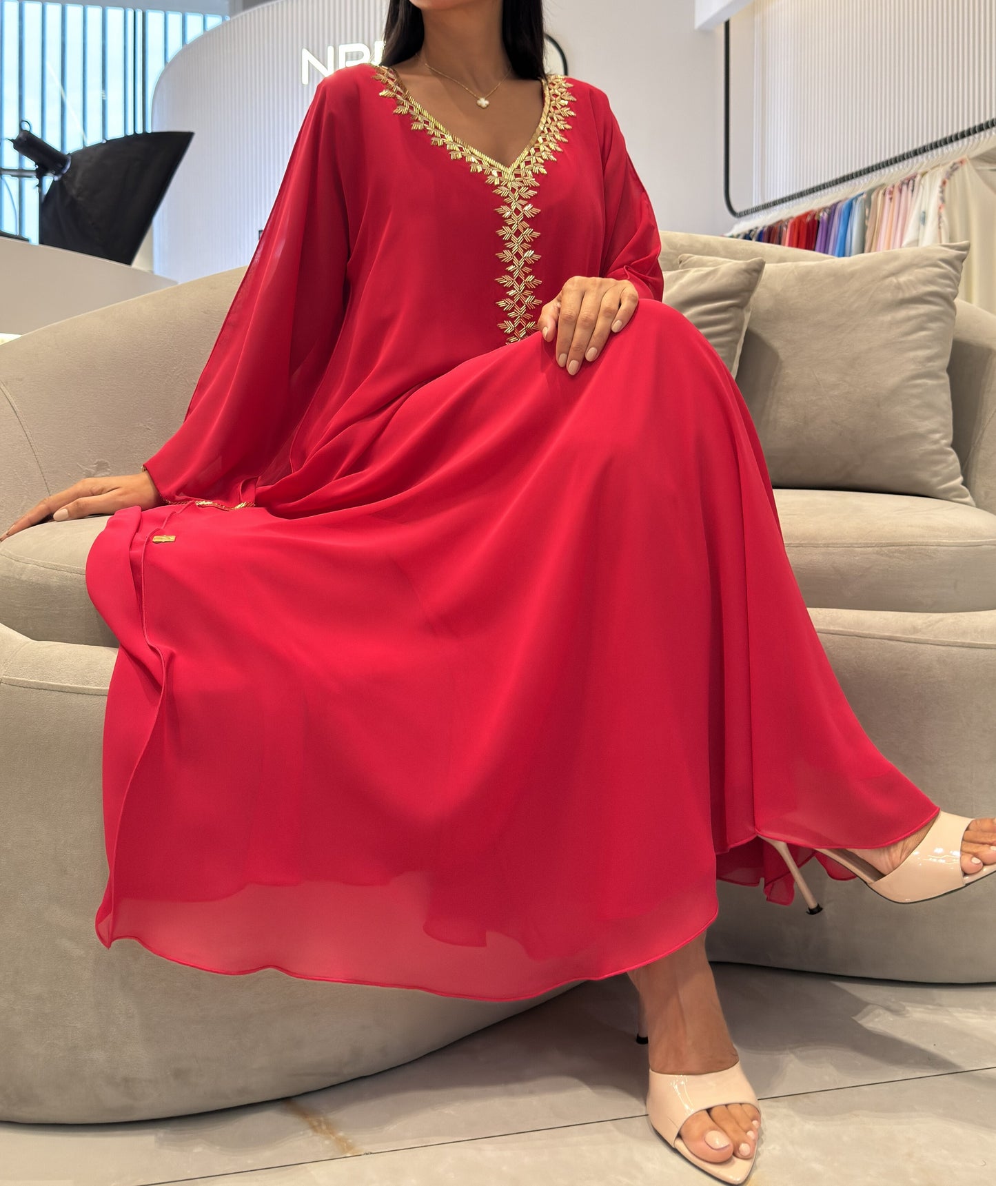 2 Pc Chiffon Handmade Embroidery