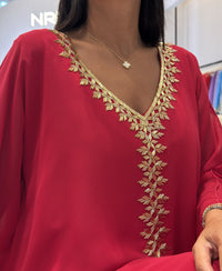 2 Pc Chiffon Handmade Embroidery