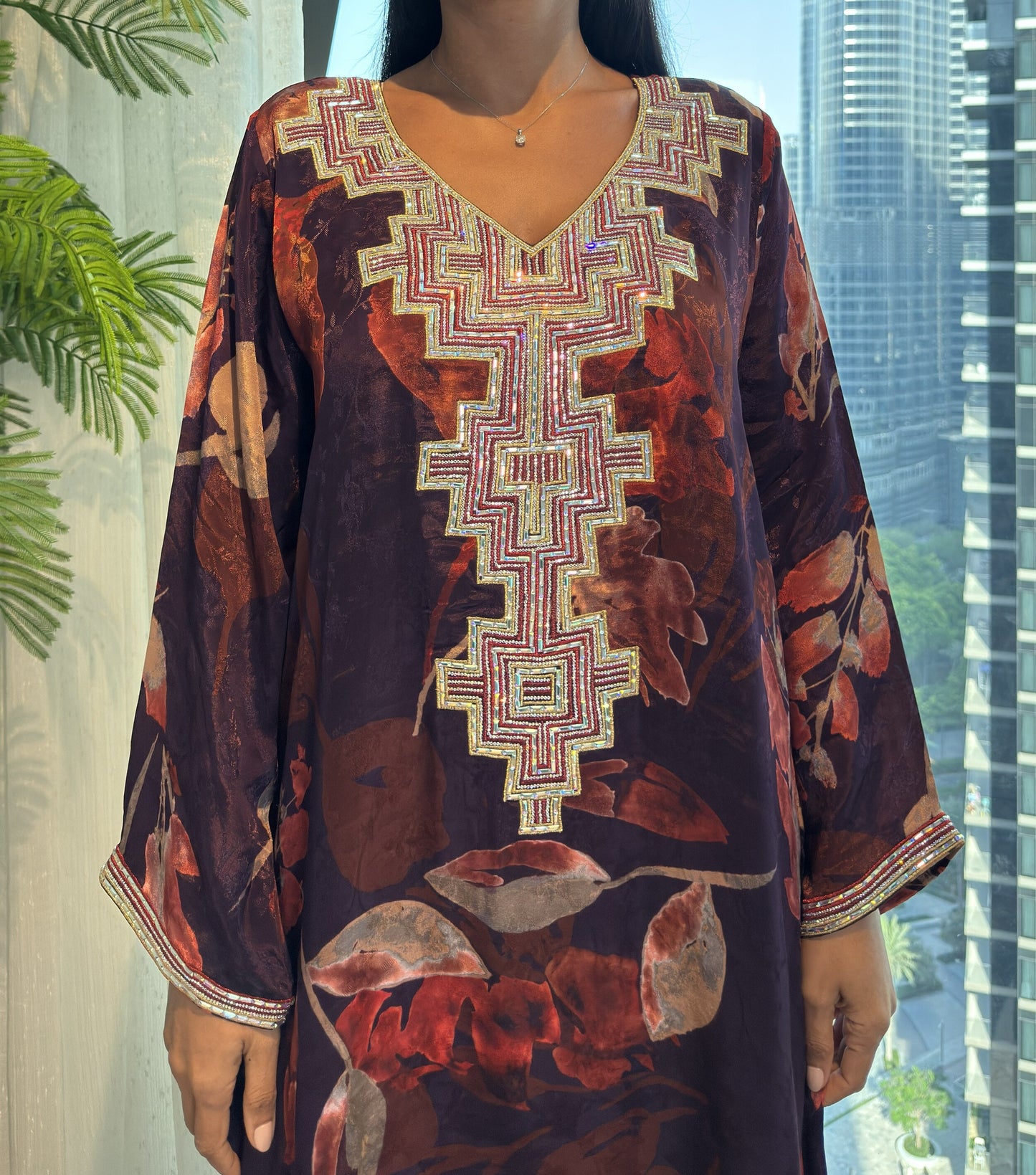 Pure Silk M5awar embroidery