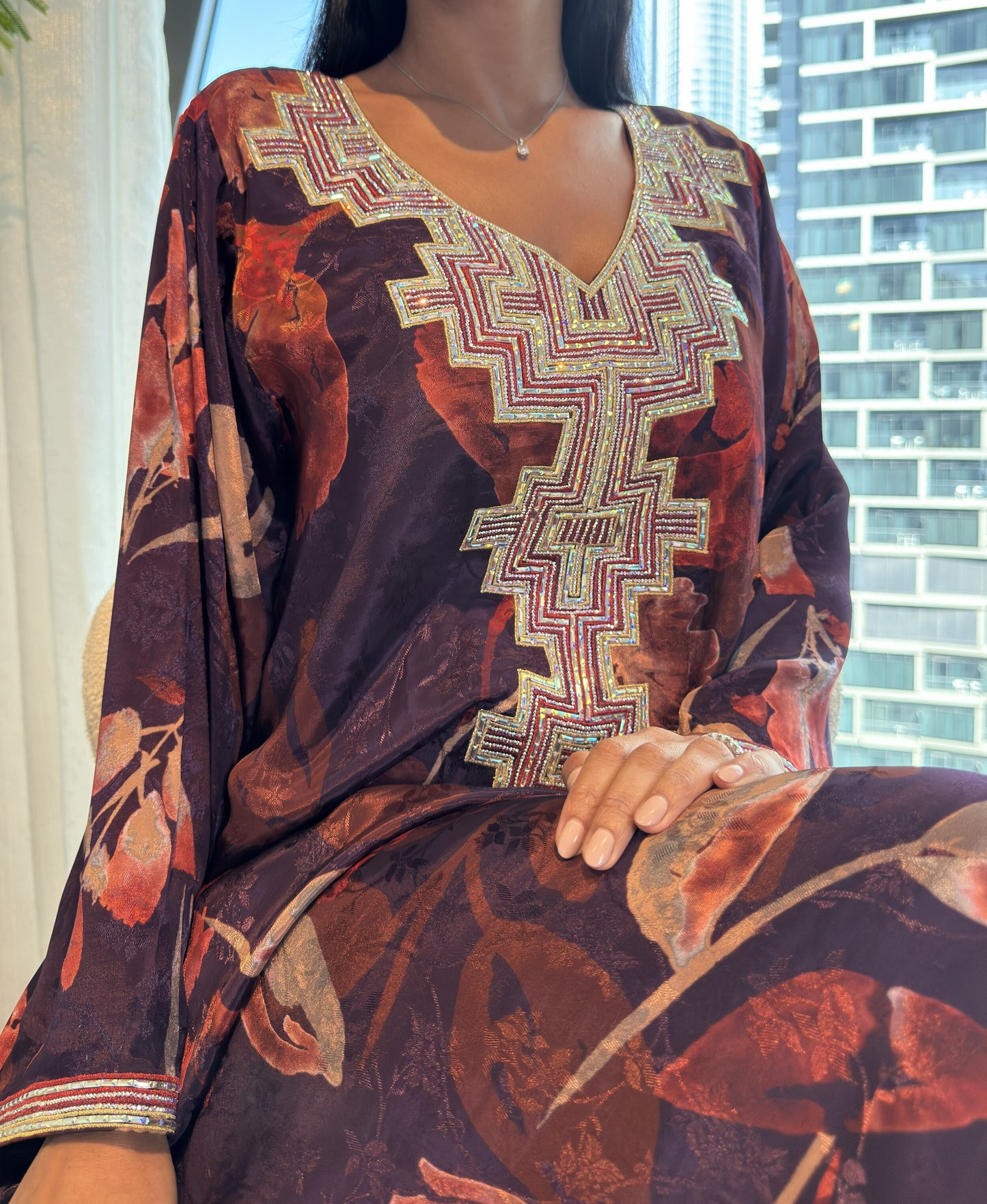 Pure Silk M5awar embroidery