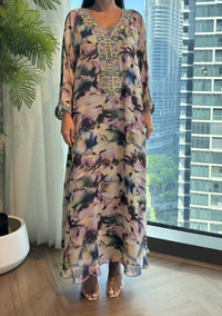 Chiffon M5awar embroidery