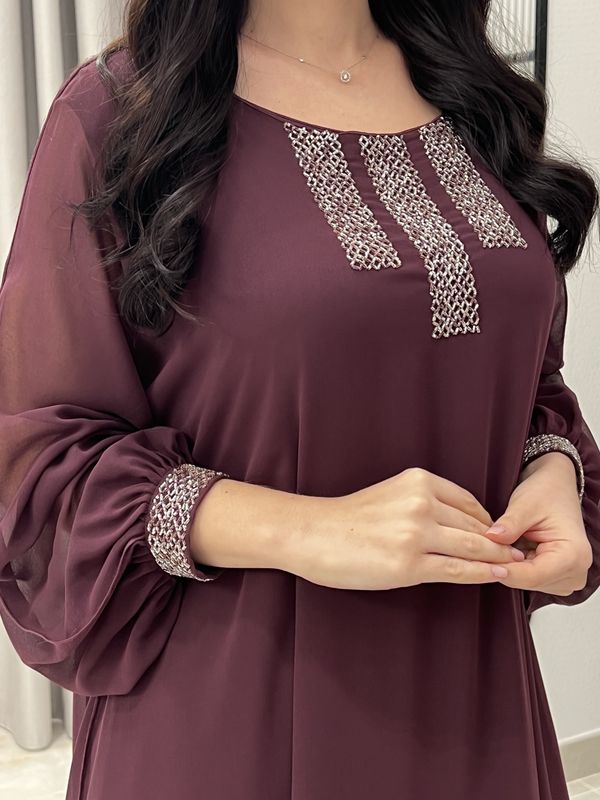 2 Pc Chiffon Handmade Embroidery