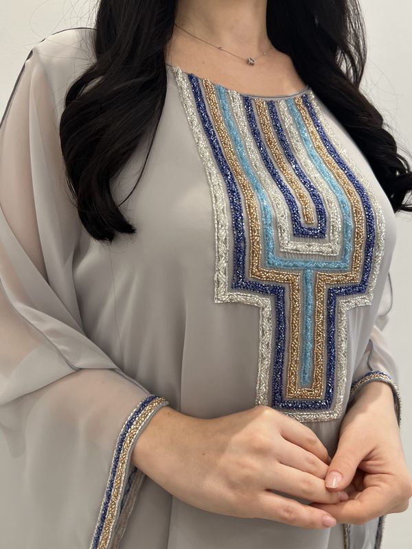 2 Pc Chiffon Handmade Embroidery