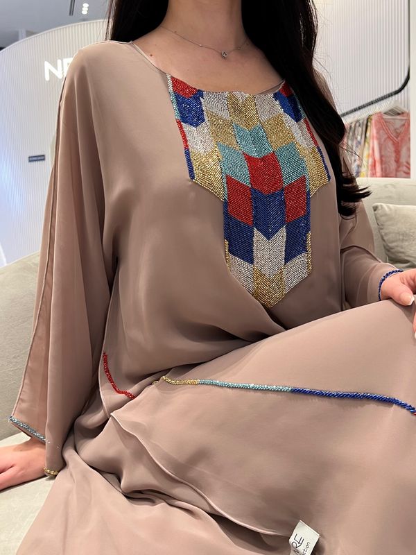 2 Pc Chiffon Handmade Embroidery