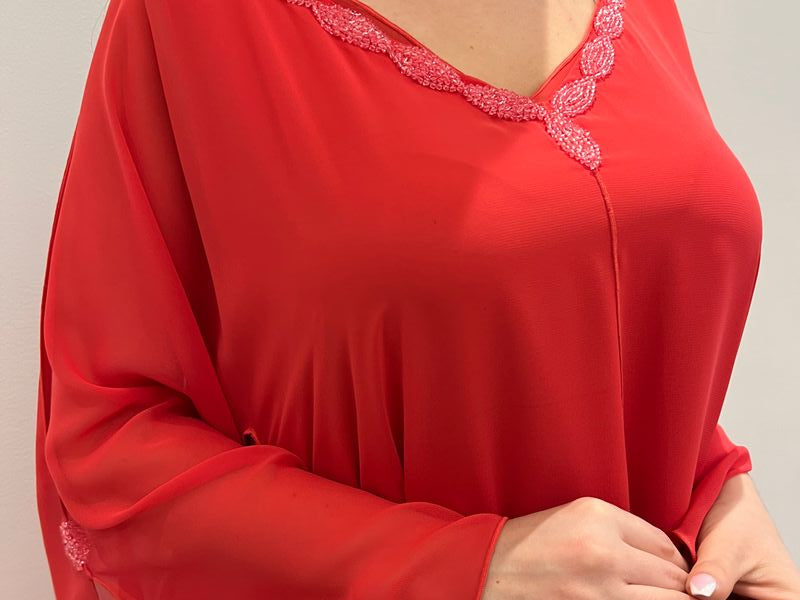 2 Pc Chiffon Handmade Embroidery