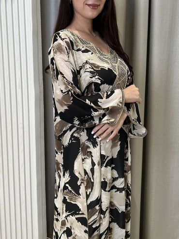 Chiffon M5awar embroidery