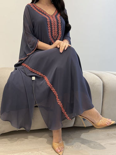 2 Pc Chiffon Handmade Embroidery