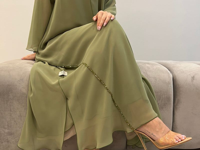 2 Pc Chiffon Handmade Embroidery