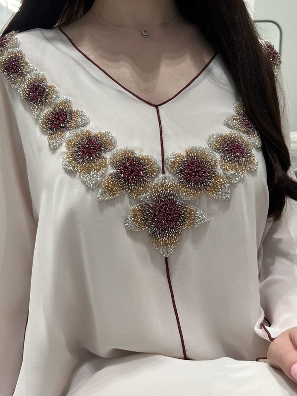 2 Pc Chiffon Handmade Embroidery