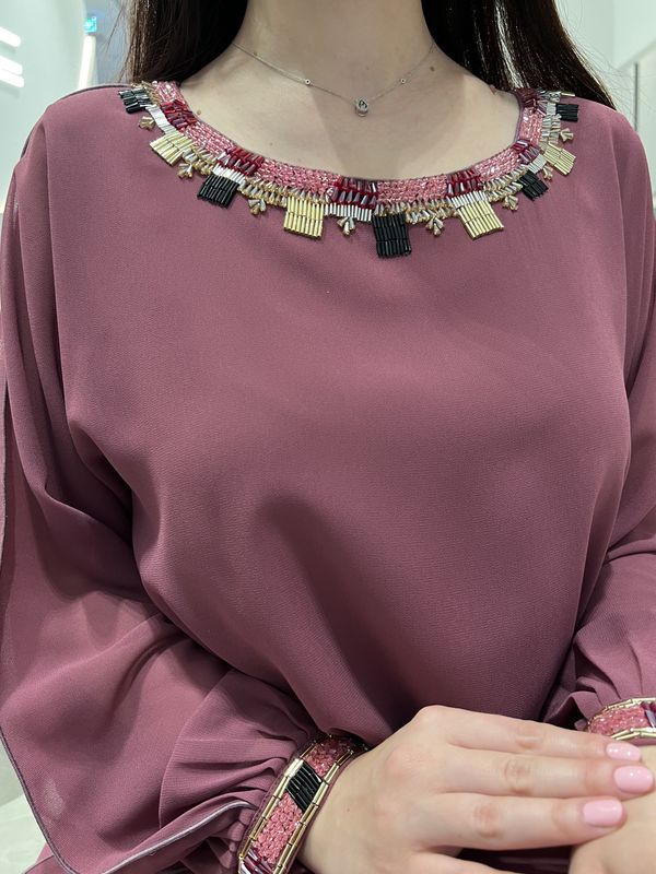 2 Pc Chiffon Handmade Embroidery