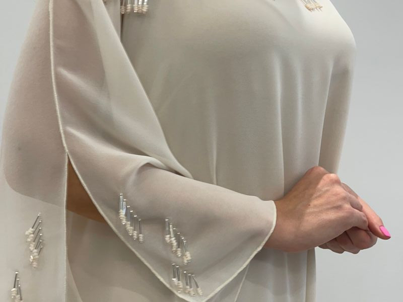 2 Pc Chiffon Handmade Embroidery