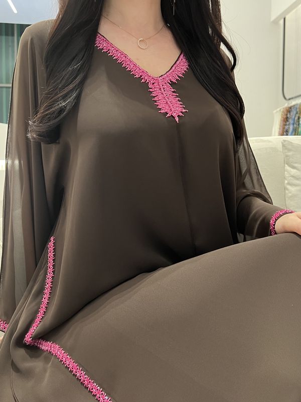 2 Pc Chiffon Handmade Embroidery