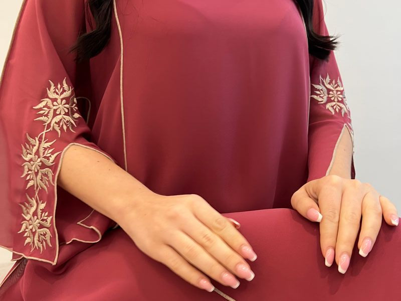 تطريز آلي من الشيفون