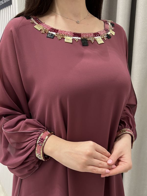 2 Pc Chiffon Handmade Embroidery