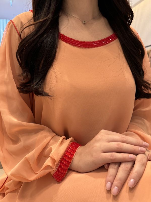 2 Pc Chiffon Handmade Embroidery