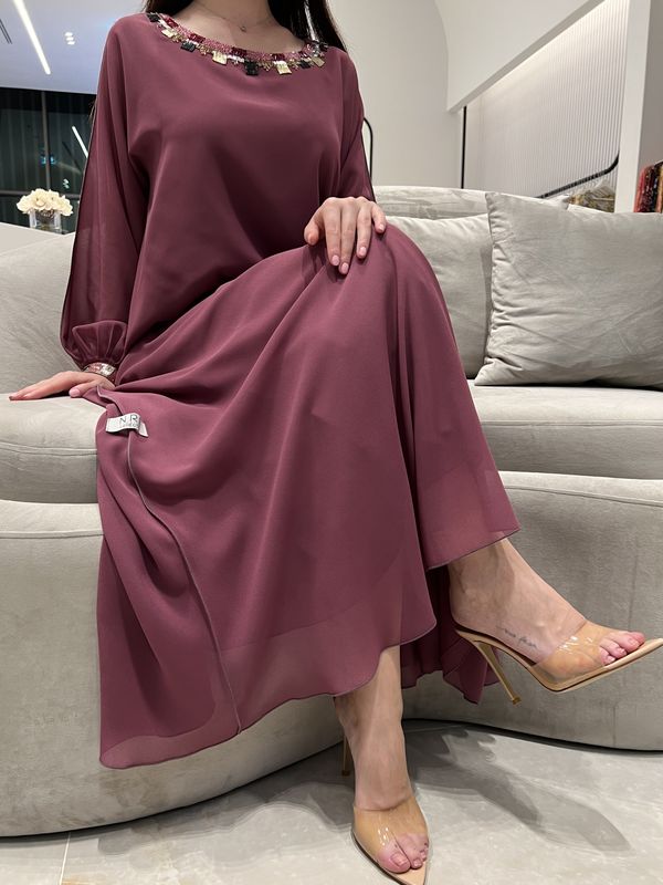 2 Pc Chiffon Handmade Embroidery