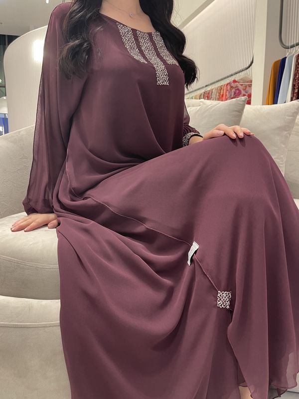 2 Pc Chiffon Handmade Embroidery