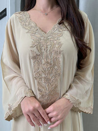 شيفون مزدوج + تول مطرز بتطريز M5awar