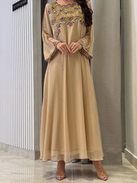 Chiffon Machine+Handmade Embroidery