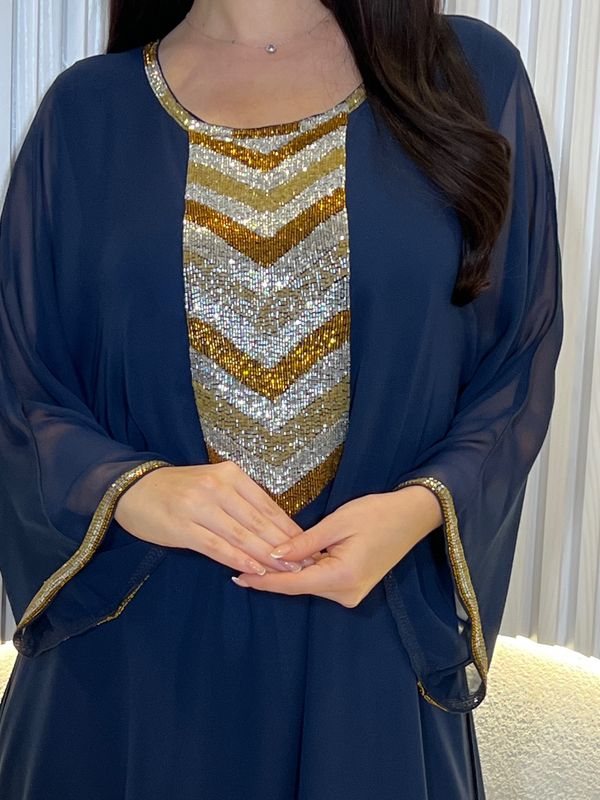 2 Pc Chiffon Handmade Embroidery