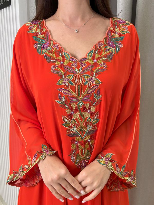 Chiffon M5awar embroidery