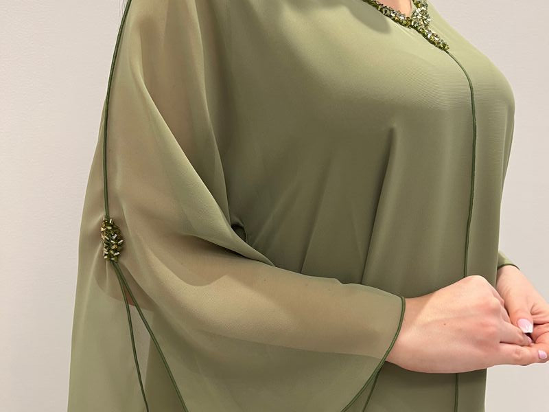 2 Pc Chiffon Handmade Embroidery