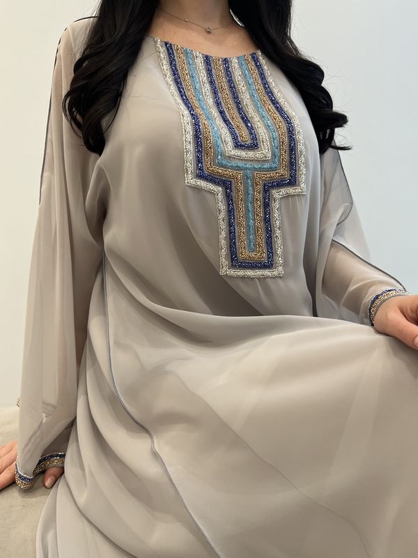 2 Pc Chiffon Handmade Embroidery