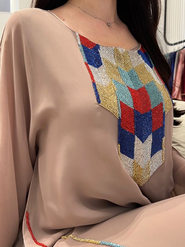 2 Pc Chiffon Handmade Embroidery