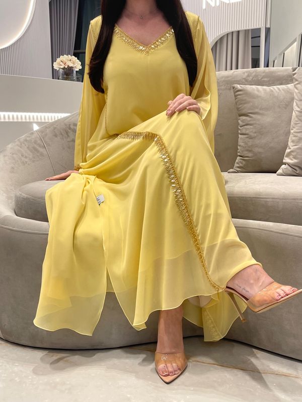 2 Pc Chiffon Handmade Embroidery