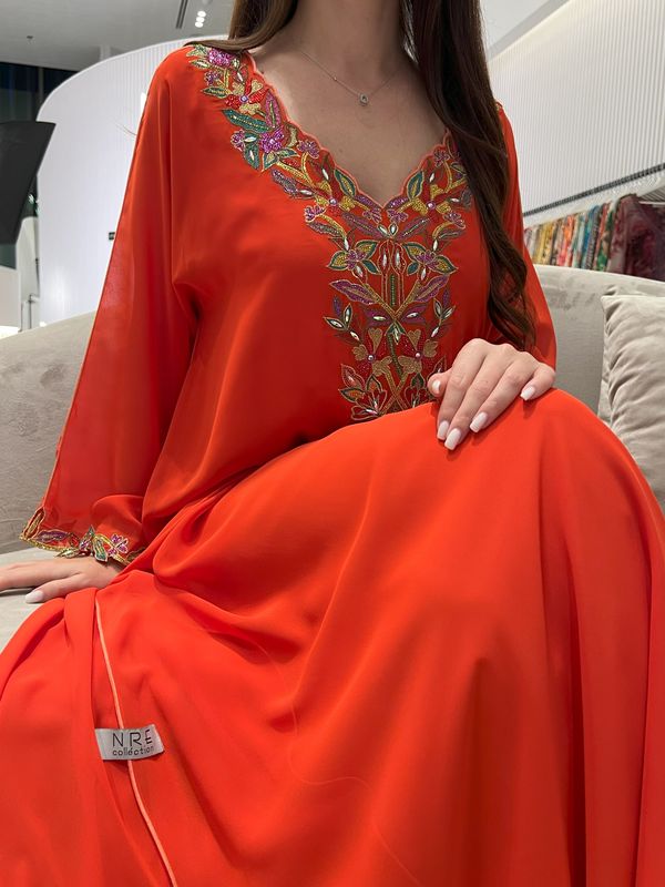 Chiffon M5awar embroidery