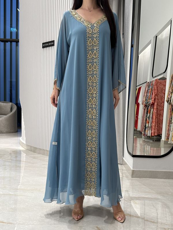 2 Pc Chiffon Handmade Embroidery