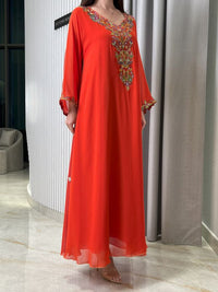 Chiffon M5awar embroidery